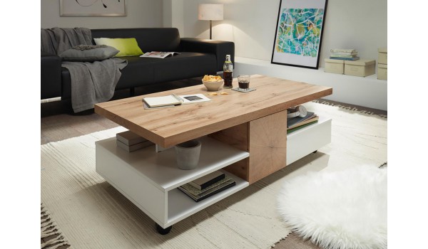 Table basse design rectangulaire - Multiples rangements