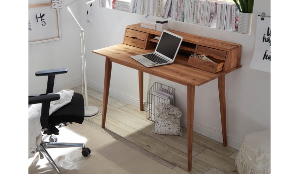 Bureau secrétaire bois massif huilé