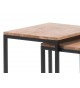 Bout de canapé carré / Bois et métal noir