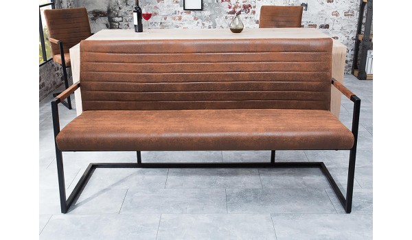 Banquette de Table Cuir Simili vieilli Marron