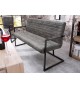 Banquette de Table Cuir Simili vieilli gris