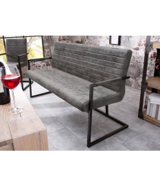 Banquette de Table Cuir Simili vieilli gris