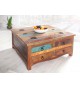 Table basse industriel en bois recyclé