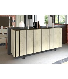 Buffet contemporain 3 portes / Chêne et noir