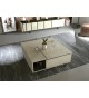 Table basse contemporaine relevable décor chêne et noir ardoise