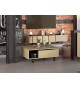 Table basse contemporaine relevable décor chêne et noir ardoise