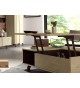 Table basse contemporaine relevable décor chêne et noir ardoise