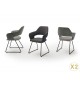 Chaise design capitonnée en tissu