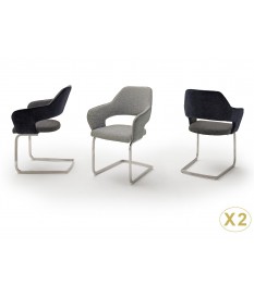 Chaise design capitonnée en tissu avec accoudoir