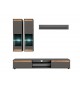 Meuble TV et vitrine mural - Gris/Bois