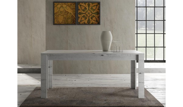 Table à manger 180 cm - Déco chêne blanc