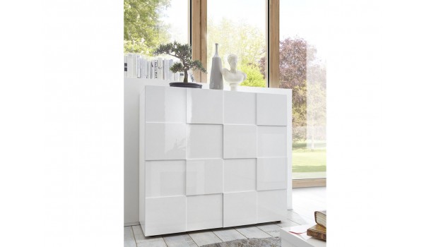 Commode blanc laqué design
