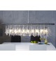 Luminaire suspendu réglable - Cristal & métal chromé