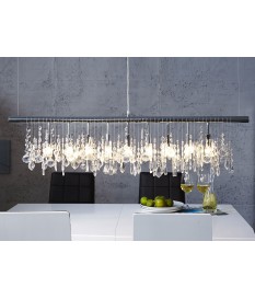 Luminaire suspendu réglable - Cristal & métal chromé