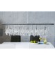 Luminaire suspendu réglable - Cristal & métal chromé