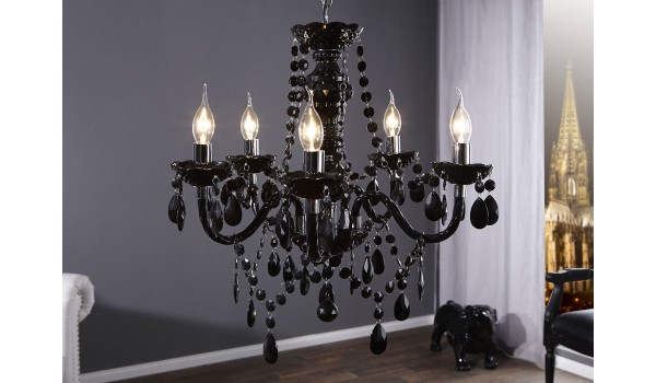 Lustre suspendu noir 5 lampes
