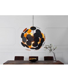 Luminaire design or et noir Ø 70 cm