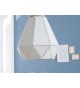 Lustre design blanc et bois