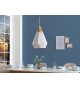 Lustre design blanc et bois