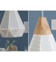 Lustre design blanc et bois