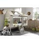 Lit mi-hauteur gris-beige - Thème "Cabane"