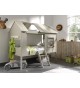Lit mi-hauteur gris-beige - Thème "Cabane"
