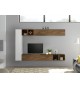 Meuble TV mural blanc et bois