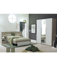 Lit + chevet + armoire 3 portes