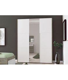 Armoire penderie rangement 3 portes et miroir