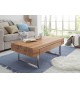 Table basse rectangulaire en bois plaqué chêne huilé