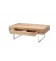 Table basse rectangulaire en bois plaqué chêne huilé