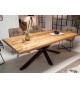 Table 180 cm en bois massif et pied métal noir design