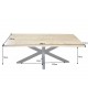 Table 200 cm en bois massif et pied métal noir design