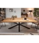 Table 200 cm en bois massif et pied métal noir design