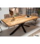 Table 200 cm en bois massif et pied métal noir design