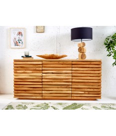 Buffet original en bois massif - 2 portes, 3 tiroirs