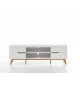 Meuble TV moderne blanc et bois 169 cm