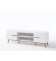 Meuble TV moderne blanc et bois 169 cm