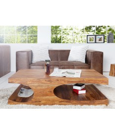 Table basse design en bois de Sesham 120 cm