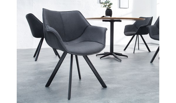 Chaise de salle à manger design grise