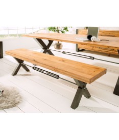 Banc en bois et métal look industriel 180 cm