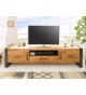 Meuble TV bois et métal look industriel 200 cm