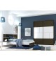 Lit 140/160/180 + chevet suspendu et armoire coulissantes