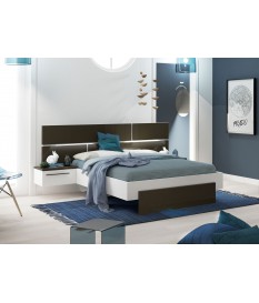 Lit 140/160/180 + chevet suspendus
