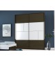 Armoire coulissante blanc et gris laquée