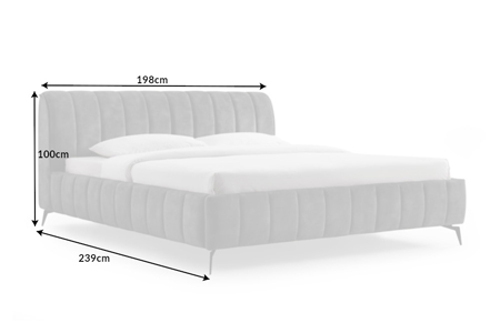lit pour adulte velours 180x200 cm