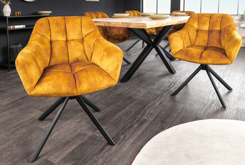 fauteuils de salle à manger jaune design