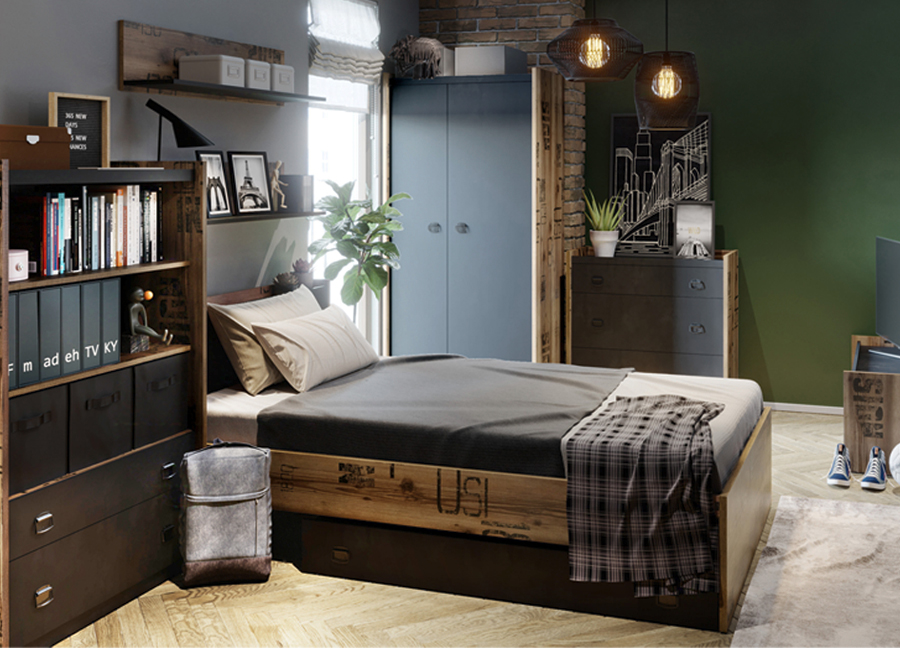 meubles chambre ado style industriel loft